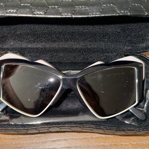 Philipp Plein Black and White Cat-Eye Sunglasses